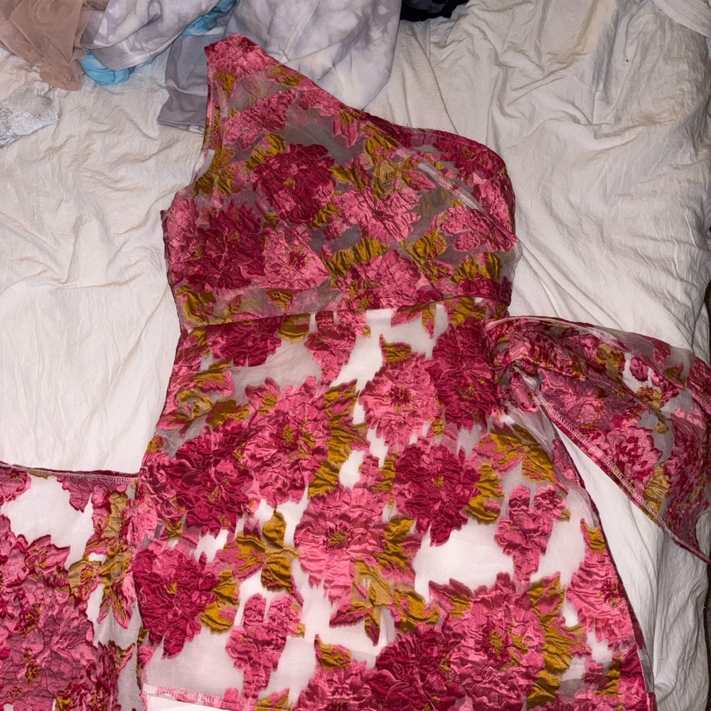 Floral One-Shoulder Dress